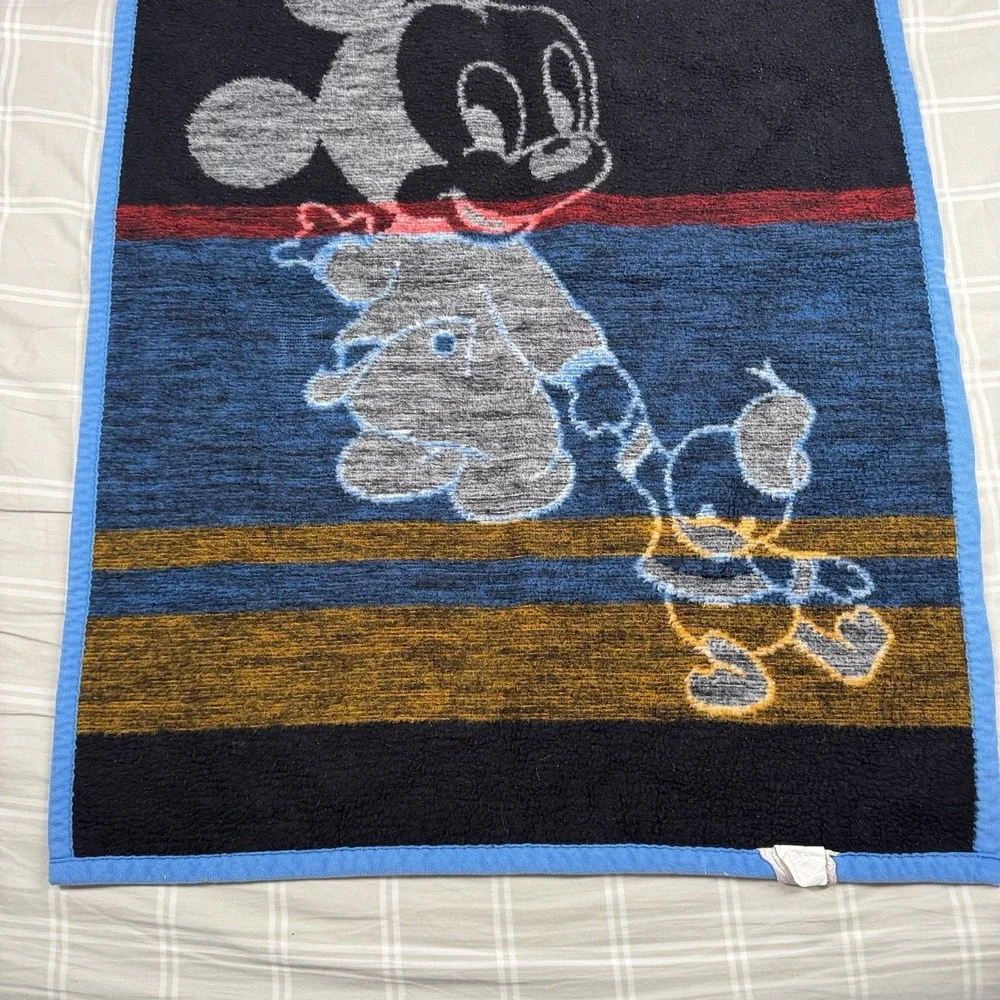 Vintage Biederlack 1984 Baby Blanket Mickey Mouse Donald Duck Disney USA